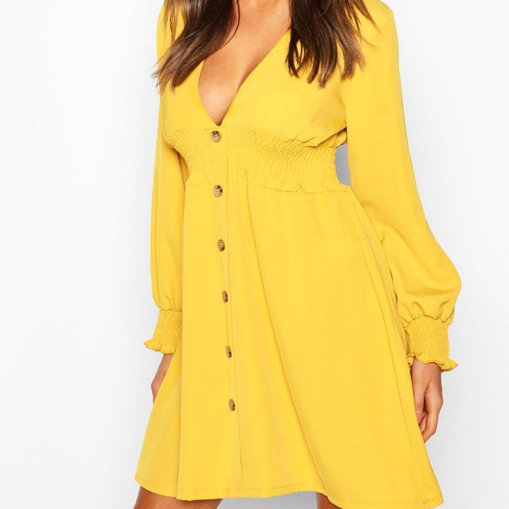 Boohoo Midi V neck Dress NWTS (M)